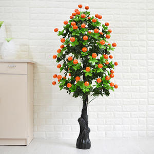 QSLHFH-1115ขายส่งตกแต่งห้องนั่งเล่นกระถางต้นไม้เทียมสีส้ม - Product Image 4