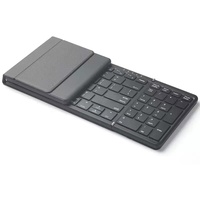 Keyboard Nirkabel Lipat Tiga dengan Touchpad, Keyboard BT Universal Portabel untuk Ponsel Tablet Laptop
