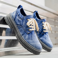 Baskets confortables, légères et respirantes, taille 48, style marche, bottes en jean pour hommes, grandes tailles