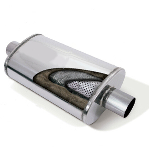 सार्वभौमिक मफलर <span class=keywords><strong>2</strong></span>.5 "दोहरी आउटलेट अल्युमिनेज्ड स्टील <span class=keywords><strong>2</strong></span>.5 इंच निकास दौड़ मफलर आक्रामक ध्वनि 12" - Product Image 1