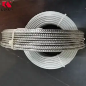 EIP 6x19 + kabel pesawat IWRC 100ft kumparan kabel baja galvanis celup panas 1/8 "1/16" tali kawat Harga pemasok Tiongkok