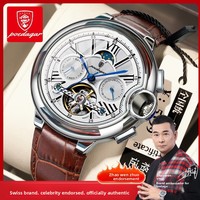 POEDAGAR 1413 Bestseller Herrenuhr Wasserdicht Leuchtend Hohl-Tourbillon Automatische Mechanische Uhr