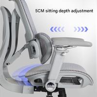Chaise de bureau ergonomique pour le gaming avec soutien lombaire double, accoudoirs réglables 6D, fonction inclinable, hauteur réglable, en acier inoxydable