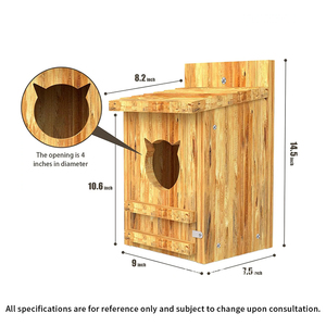 Nichoir personnalisé en bois pour hiboux de grange, grande taille, pour extérieur, pour oiseaux sauvages et hiboux de grange orientaux - Product Image 3