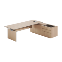 Bureau de direction modulaire moderne en MFC/MDF avec prise de courant magnétique pour mobilier de bureau de PDG/directeur