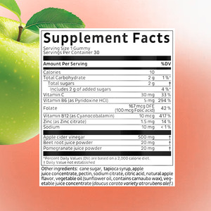 Gomitas de Vinagre de Sidra de Manzana Personalizadas para Adultos con Zinc, Refuerzo Inmunológico, Gomitas Veganas que Aumentan los Antioxidantes y Queman Grasa - Product Image 2