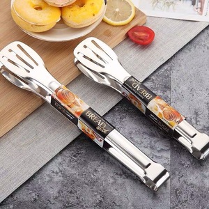 304 Stainless Steel Food Clips Heavy Duty Heat Resistant <b>Kitchen</b> Tool For Pancakes Grilled Meat Steaks Multifunctional 2 Pieces - Product Image 1
