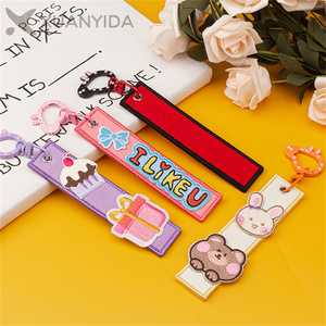 <strong>Peppas</strong> <strong>Pig</strong> George Key Buckle Keychain Cute Pink Key Chain with Canvas Blank Strap Lanyard for Girls Gift - Product Image 4