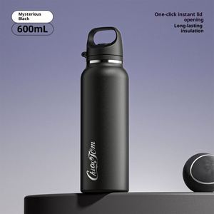 Termo Moderno de Acero Inoxidable de 600 ml, Libre de BPA, a Prueba de Fugas, para Viajes, Auto, Deportes al Aire Libre, con Tapa de Apertura Rápida de un Botón - Product Image 6