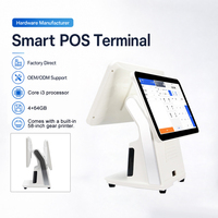 Terminal de point de vente ultra-fin 15,6 pouces avec écran tactile, caisse enregistreuse tout-en-un, système de point de vente avec corps en alliage d'aluminium pour la caisse de vente au détail