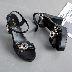 Zapatos de Tacón Alto con una Delicada Parte Superior de Flor de Ciruelo Negro, Sandalias de Mujer Cómodas y Transpirables - Product Image 6