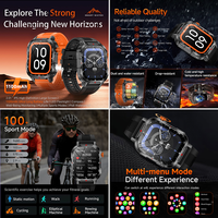 Montre Connectée SENBONO MAX68 pour Homme avec Batterie Longue Veille 1100 mAh, Boussole, Suivi de Santé et Appels Bluetooth, Montre Intelligente d'Extérieur
