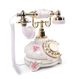 Téléphone <span class=keywords><strong>Livre</strong></span> d'Or <span class=keywords><strong>Audio</strong></span> Vintage Cheeta 8306 Blanc Fleur avec Enregistrement Rotatif <span class=keywords><strong>Dor</strong></span>é pour Mariage - Product Image 2