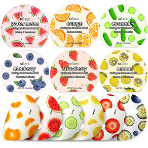 Masque facial hydratant <span class=keywords><strong>en</strong></span> feuille de soin de la peau au collagène de fruits coloré, biologique, végétalien, <span class=keywords><strong>en</strong></span> marque propre - Product Image 1