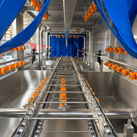 Laveuse automatique industrielle de paniers en plastique, type pulvérisation, pour usine alimentaire