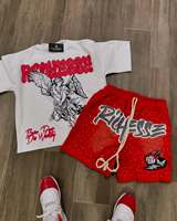 Survêtements d'Été Imprimé Digital, Ensemble Short de Survêtement 2 Pièces, T-shirt à Manches Courtes et Shorts pour Hommes