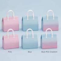 Sac isotherme non tissé auto-adhésif avec logo personnalisé, dégradé pastel, emballage thermique pour boulangerie, café, livraison de nourriture