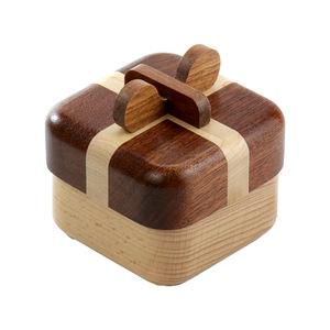 Wood Jewelry Box Square Wooden Gift Box For Jewelry <b>Ring</b> <b>Storage</b> Home Office Use - Product Image 5