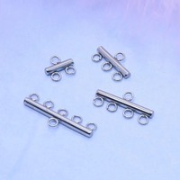 Conector de arete de barra horizontal de acero inoxidable con múltiples bucles, base de arete tipo T para bricolaje, suministro para fabricación de joyas de aretes colgantes
