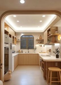 ตู้ครัวไม้เนื้อแข็งดีไซน์หรูเรียบง่ายทันสมัยพร้อมประกอบ - Product Image 3