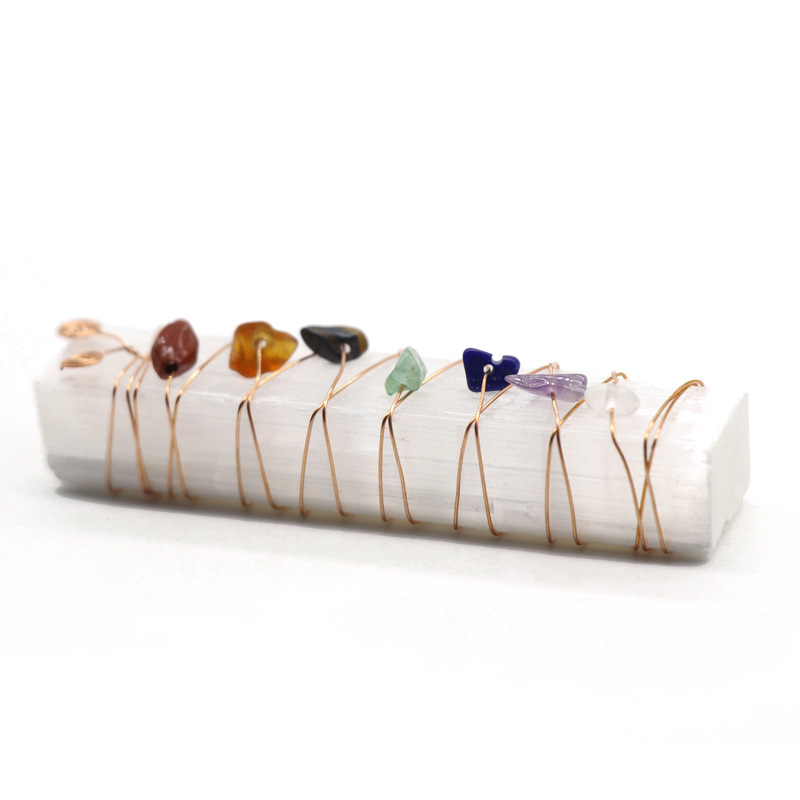 Модные ювелирные изделия Радуга 7 Чакра драгоценный камень кулон гипсовый камень Рейки Исцеление балансировка ожерелья