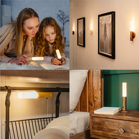 Nouveau LED bois USB veilleuse capteur de mouvement magnétique applique armoire placard lumière escalier chambre lampe de Table éclairage de chevet