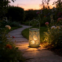 Lampe solaire décorative d'extérieur étanche pour la maison, éclairage LED de cour, lustre en fer, lampe solaire en métal