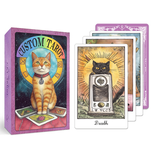 <span class=keywords><strong>Tarot</strong></span> gato personalizado precio de fábrica alta calidad caja del <span class=keywords><strong>mundo</strong></span> 7x12cm 78 cartas por baraja cartas de <span class=keywords><strong>Tarot</strong></span> originales con guía - Product Image 1