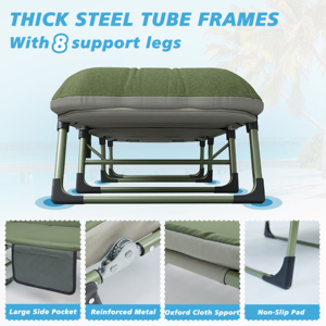 Ghế xếp dã ngoại màu xanh đậm, di động, có thể gấp gọn, dùng làm giường xếp ngoài trời, thích hợp cho du lịch, văn phòng và cắm trại - Product Image 5