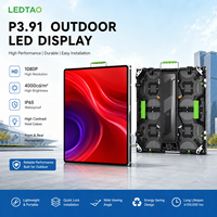 Écran LED d'extérieur en gros LEDTAO P3.91, résolution 1080P, étanche IP65, luminosité 4000 cd/m² pour l'extérieur