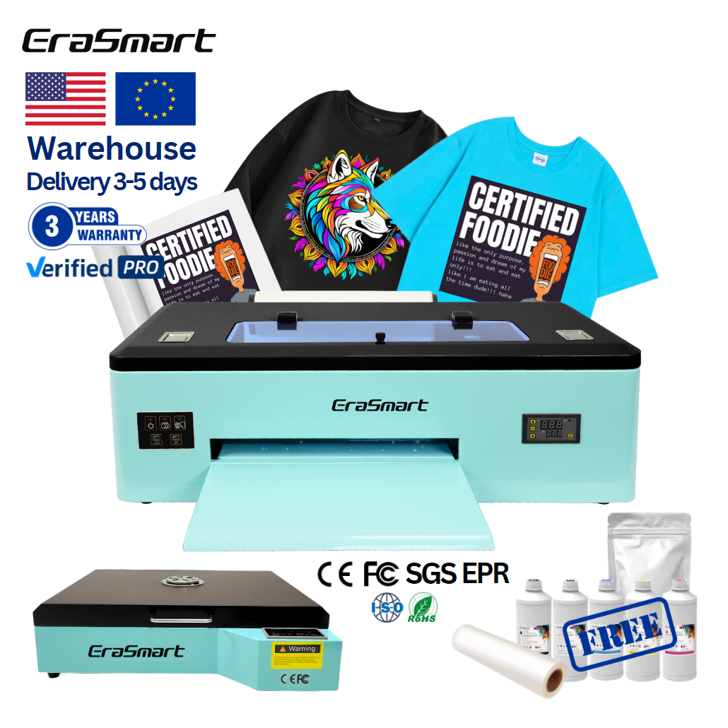 Высокопроизводительный принтер Erasmart Impresora DTF с логотипом A3, текстильная печатная машина DTF для одежды