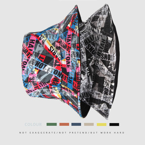 Vintage number collage <b>bucket</b> <b>hat</b> casual cotton sun <b>hat</b> foldable <b>reversible</b> outdoor fishing camping festival use - Product Image 2