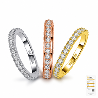Bague Éternité en Argent Sterling 925 avec Moissanite 2mm, Certifiée, Entièrement Pavée, Empilable, Bijoux de Mariage en Gros pour Femmes