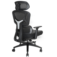Chaise de bureau rétro Big Boss avec repose-pieds, dossier haut, appui-tête réglable, design moderne, matériau maillé, chaise de direction Kable
