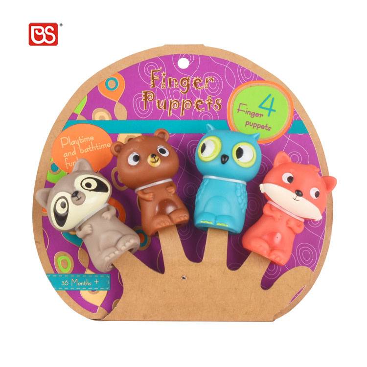 Рекламный подарок BS, гибкая клейкая кукла на палец, животное из мультфильма, марионета, ручная кукла, кукла Ventriloquist с 4 шт.