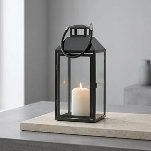 Lanterne porte-bougie en métal nickel noir 2026, décoration de la maison et du jardin pour le Ramadan, Noël, lanternes de table et de sol - Product Image 1