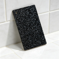 Feuille d'acrylique coulée noire scintillante à paillettes fines de 1/8 po pour découpe laser CO2, ornements, boucles d'oreilles, porte-clés, classeurs, cadeaux personnalisés