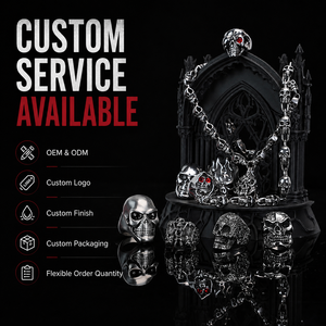 Anello da Uomo in Acciaio Inossidabile con Design del Personaggio <span class=keywords><strong>Vendetta</strong></span>, Faccia Sorridente di Clown, Teschio Placcato Oro e Argento, Tema <span class=keywords><strong>Vendetta</strong></span> - Product Image 6