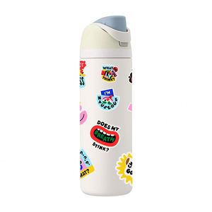 Cartoon Pattern Jump Cup BPA-Free Insulated Stainless Steel 1000ml Eco-Friendly Water <b>Bottle</b> <b>Straw</b> Kids School Sports Travel - Product Image 2