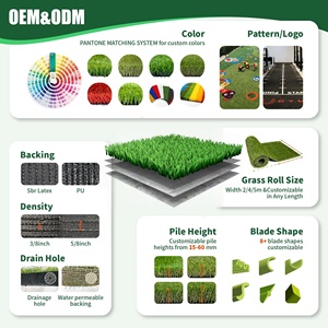Gazon artificiel paysager en gros pour l'extérieur, <span class=keywords><strong>pelouse</strong></span> synthétique pour jardin, cour, patio, aménagement paysager commercial - Product Image 3