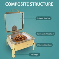 YITIAN Fourniture d'équipement de restaurant supérieur pour traiteur Ensemble de chauffe-plats en acier inoxydable de luxe pour buffet