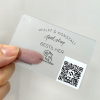 Kostenloses Design Individuelle Transparente PVC-Karten, Wasserdicht mit QR-Code für Visitenkarten, Klare Smarte NFC-Geschäftskarte aus Kunststoff