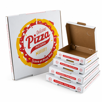 Boîtes à pizza carrées jetables biodégradables de qualité alimentaire, écologiques, 6 pouces/8 pouces/16 pouces, emballage gaufré pour plats à emporter et livraison