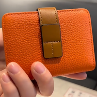 Portefeuille en PU pour femme, style rétro, color-block, minimaliste, fermeture à bouton-pression, blocage RFID, plusieurs emplacements pour cartes, porte-cartes et billets, nouveau design