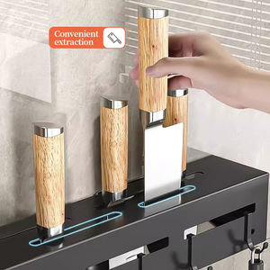 Estante organizador de especias de Metal montado en la pared estante de cocina con soporte para cuchillos almacenamiento de herramientas y estante de vajilla para uso doméstico en la cocina - Product Image 3
