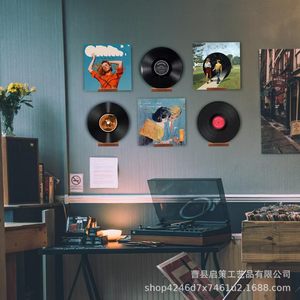 Wooden Record Rack <b>Wall</b> Mounted Cd <b>Vinyl</b> Display Shelf For Living Room Storage - Product Image 4