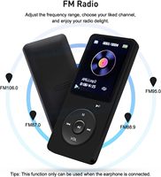 Lecteur de Musique MP3 Ultra-Mince Portable avec Son Sans Perte, Haut-Parleur et Écouteurs, Écran LCD 1.8 Pouce