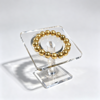 Présentoir carré incliné en acrylique transparent avec rainure en U pour bracelets, perles et bijoux – Organisateur de vitrine
