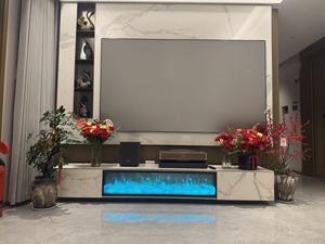 Nuevo Mueble de TV Minimalista Italiano de Lujo Ligero y Moderno 2026 al por Mayor con <span class=keywords><strong>Chimenea</strong></span> Decorativa de Calefacción de Mármol Blanco - Product Image 4