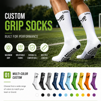 Chaussettes de football respirantes antidérapantes personnalisées pour hommes, chaussettes de football mi-mollet de haute qualité tricotées avec logo
